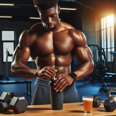 protein shake in a gym setting